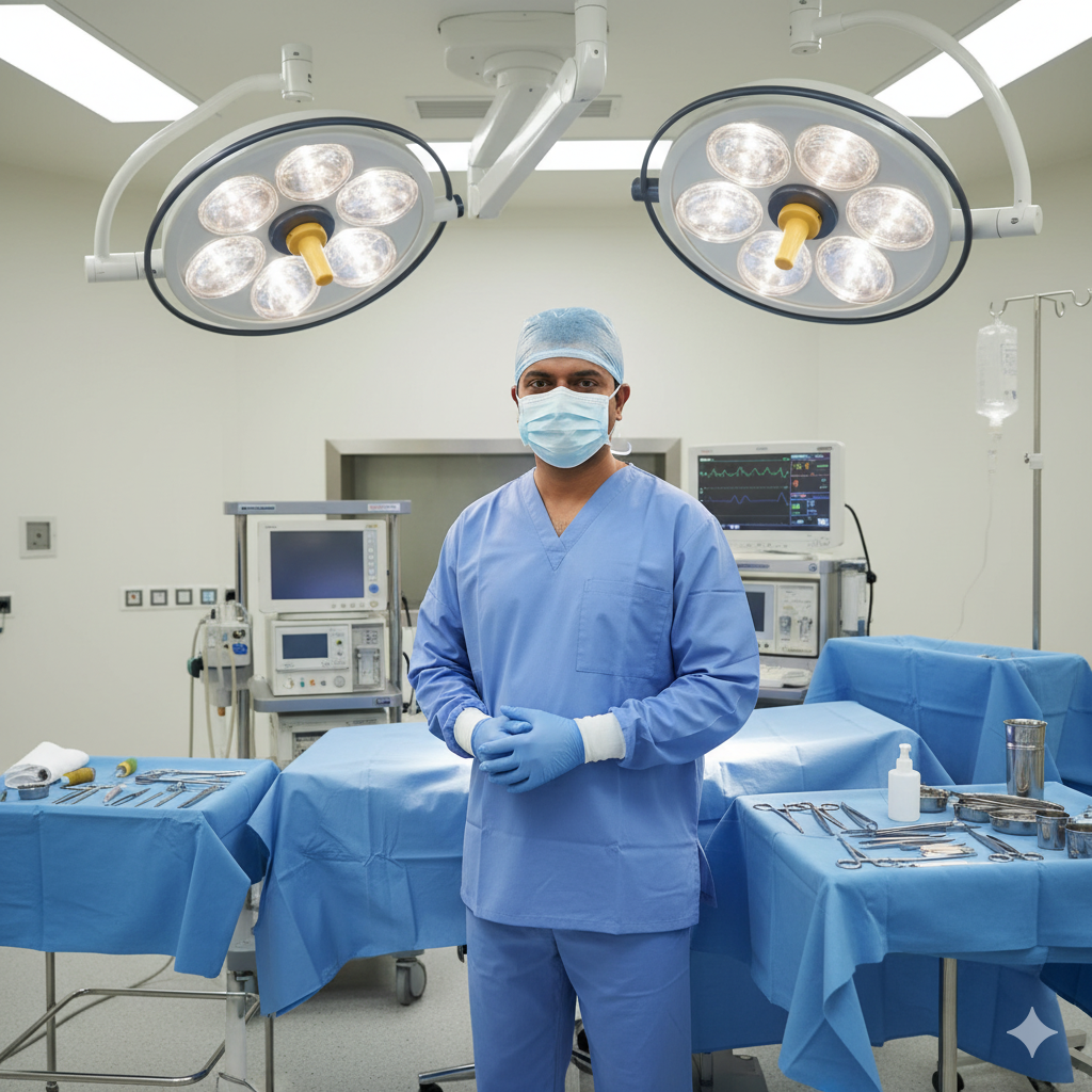 operative theater setup for an orthopedic surgery